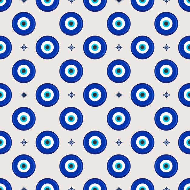 Patrón étnico del mal de ojo Amuleto azul griego místico Impresión tradicional turca Símbolo de protección