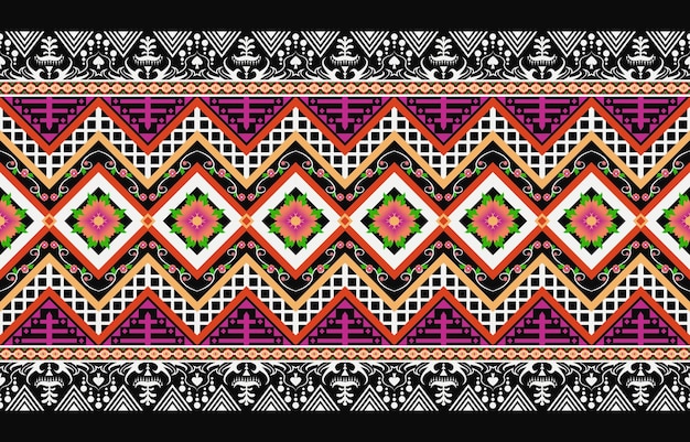 Patrón étnico oriental geométrico Patrón ikat Diseño tradicional para papel tapiz de alfombra ropa que envuelve la tela Batik y el fondo