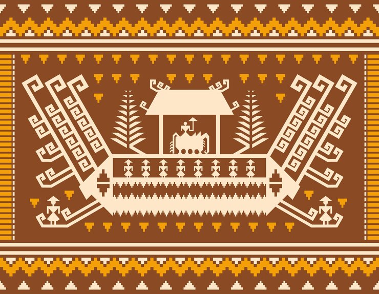 Patrón étnico tradicional nirmana batik tapis
