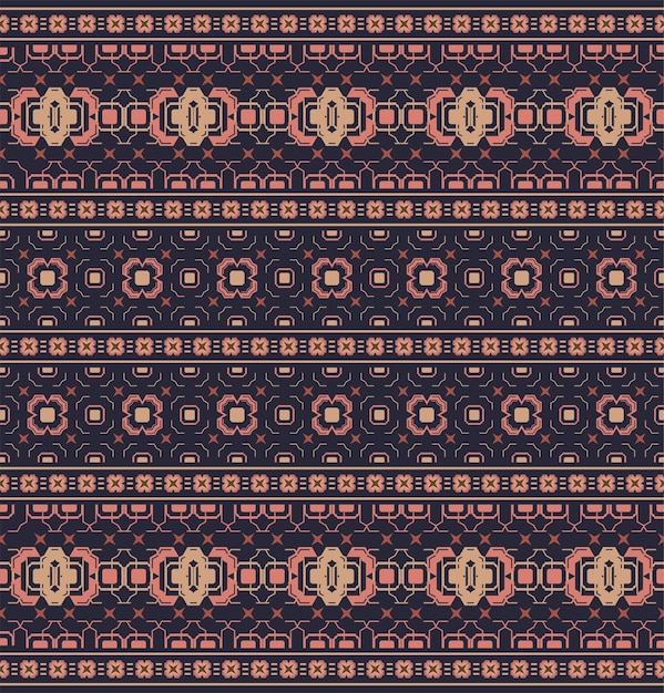 Patrón étnico tribal sin costuras para textiles de songket tradicional de primera calidad