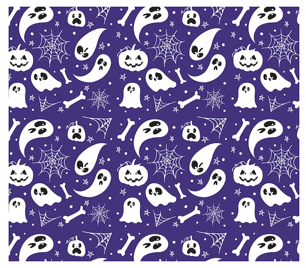 patrón de fantasma espeluznante vector de fondo púrpura