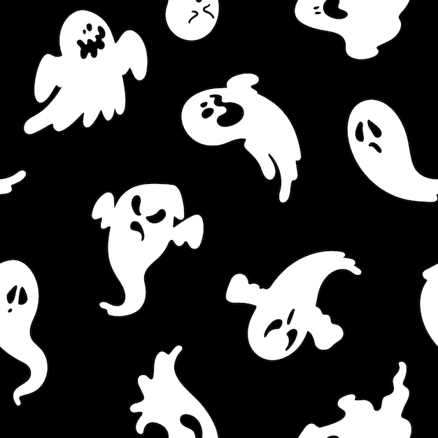 Un patrón de fantasmas los garabatos son fantasmas