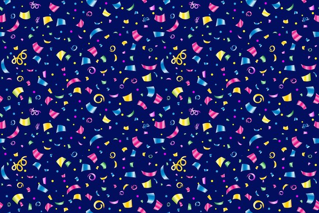 patrón festivo sin fisuras de vector de confeti multicolor brillante
