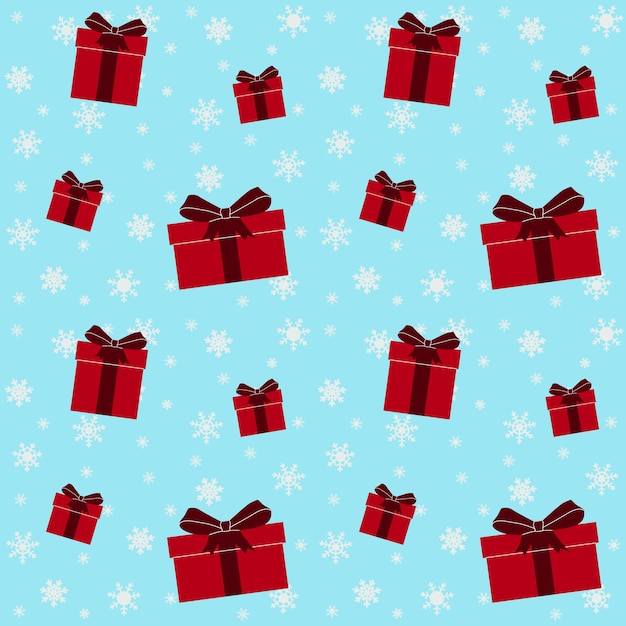 Patrón festivo para las vacaciones de Navidad y año nuevo. Con diferentes cajas de regalo. Ilustración vectorial