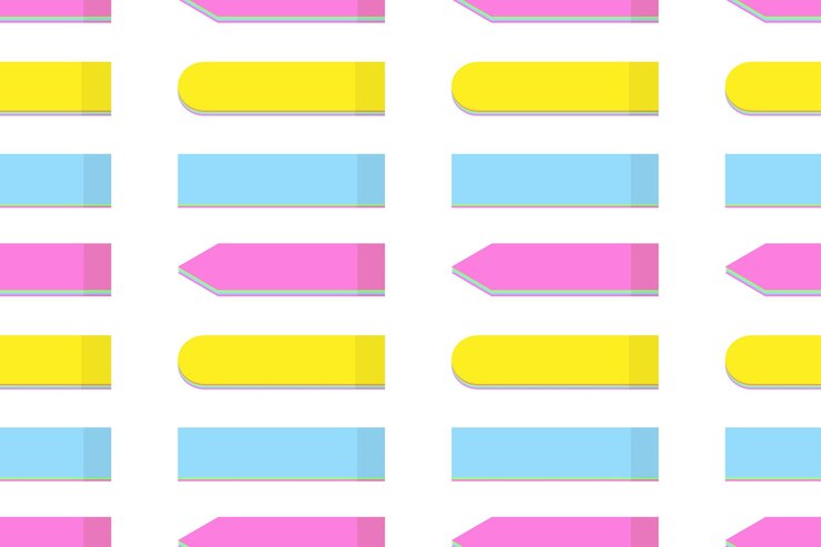 Vector patrón sin fin de coloridas pegatinas de notas de papel de oficina en modernos tonos brillantes de varias formas aislar vector textura de fondo abstracto diseño eps para envolver papel tapiz o tarjetas de carteles