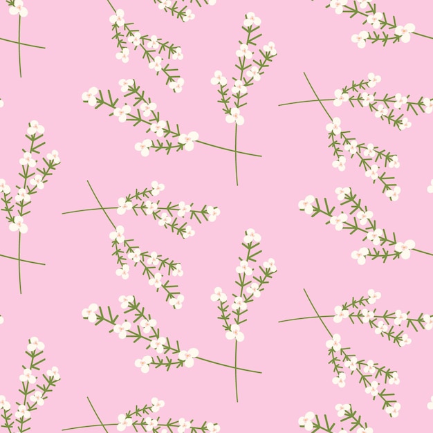 Patrón sin fin de rama de flor floreciente en tonos suaves de moda Textura de repetición vectorial Hola primavera