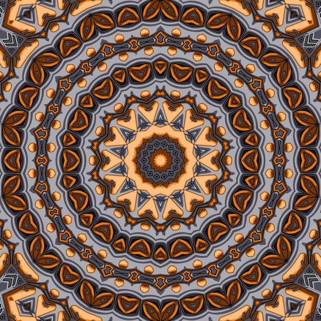 Patrón sin fin de textura transparente floral adornado con elementos de mandala vintage Se puede utilizar para rellenos de patrón de fondo de pantalla texturas de superficie de fondo de página webIslam Motivos otomanos indios árabes