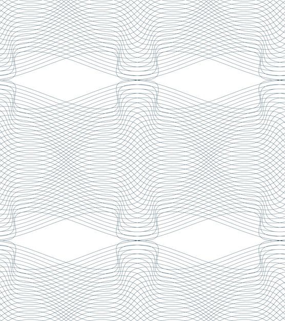 Patrón sin fin de vector blanco y negro creado con finas rayas onduladas, composición de red sin costuras. La textura entrelazada continua se puede utilizar como fondo del sitio web y como papel de regalo.