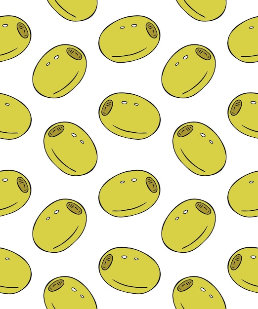 Patrón sin fisuras de aceitunas dibujadas a mano