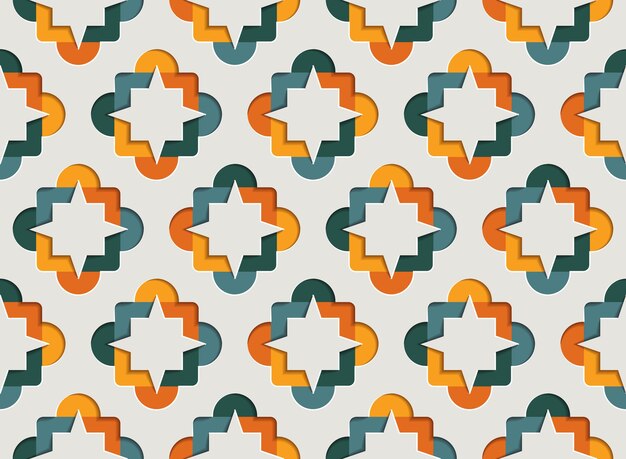 Patrón sin fisuras arabescos ornamentales musulmanes para Ramadán Kareem. Fondo de estilo de papel con motivo este