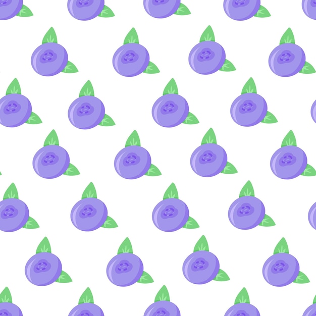 Patrón sin fisuras de arándano Fondo de fruta orgánica de verano Ilustración dibujada a mano