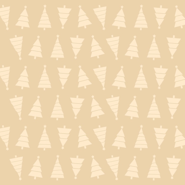 Patrón sin fisuras con árboles de Navidad y nieves sobre fondo amarillo Papel de regalo Ilustración vectorial
