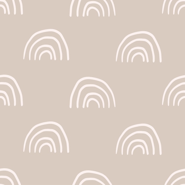 Patrón sin fisuras de arco iris beige boho