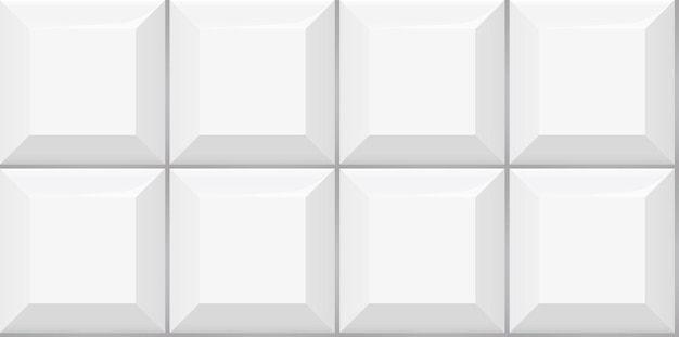 Patrón sin fisuras de azulejo de metro blanco. Pared con textura de ladrillo. Diseño de fondo geométrico vectorial