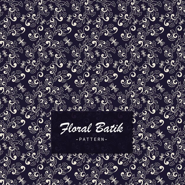 Patrón sin fisuras de batik floral azul hermoso