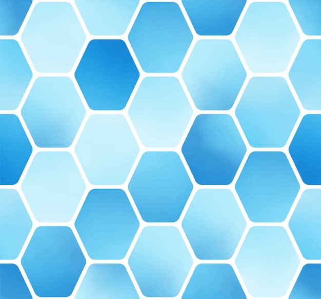 Patrón sin fisuras de bloque hexagonal acuarela azul simple mínimo
