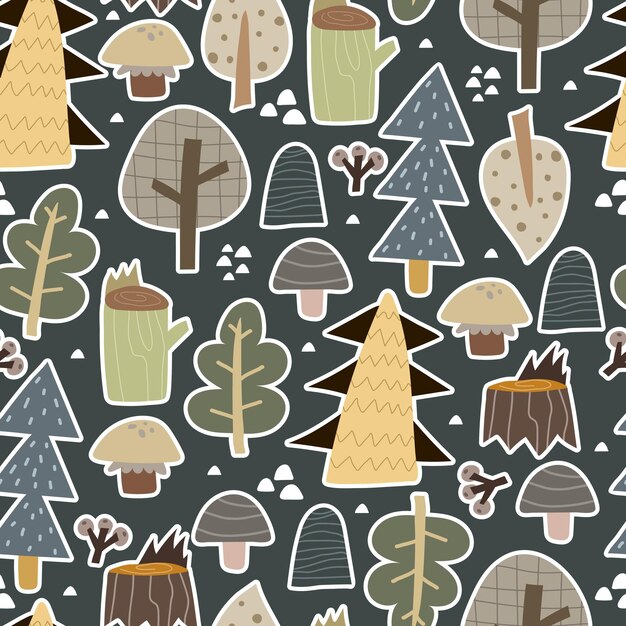 Patrón sin fisuras con bosque