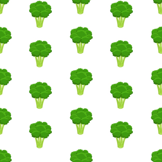 Patrón sin fisuras con brócoli verde ilustración vectorial