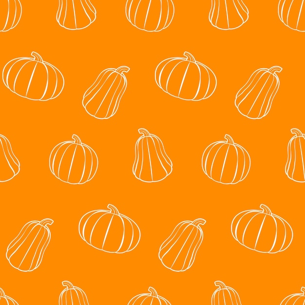Patrón sin fisuras de calabaza sobre fondo blanco