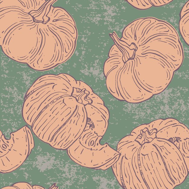 Patrón sin fisuras con calabazas Halloween