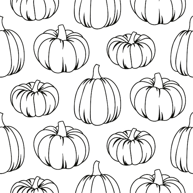 Patrón sin fisuras con calabazas Textile Fall y Thanksgiving