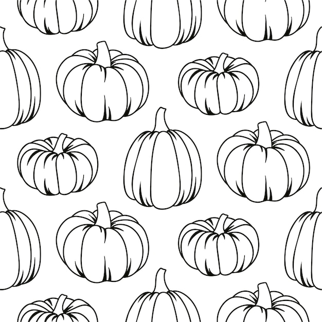 Vector patrón sin fisuras con calabazas textile fall y thanksgiving