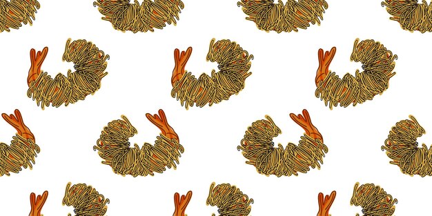 Patrón sin fisuras con camarones tornado o camarones fritos. ilustración vectorial