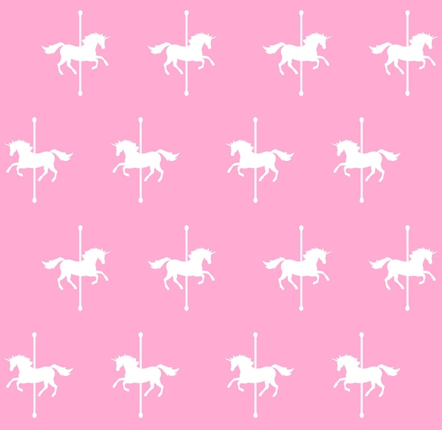 Patrón sin fisuras de carrusel de unicornio