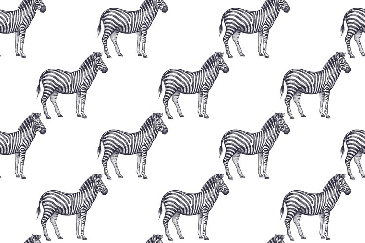 Vector patrón sin fisuras con cebras africanas