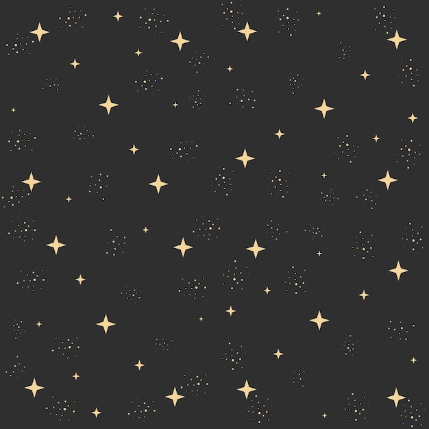 Patrón sin fisuras con el cielo nocturno y las estrellas, fondo transparente del espacio