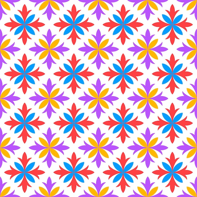 Patrón sin fisuras con coloridas flores abstractas