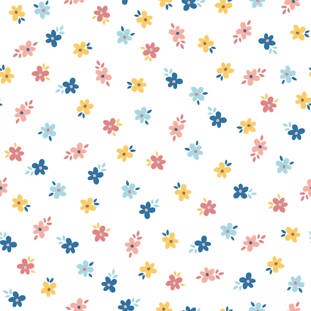 Patrón sin fisuras con coloridas flores y hojas
