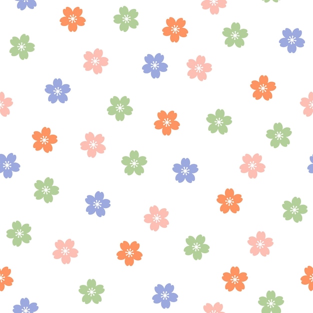Patrón sin fisuras con coloridas flores de sakura