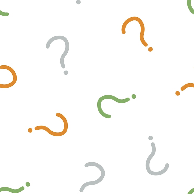 Vector patrón sin fisuras con colorido signo de interrogación