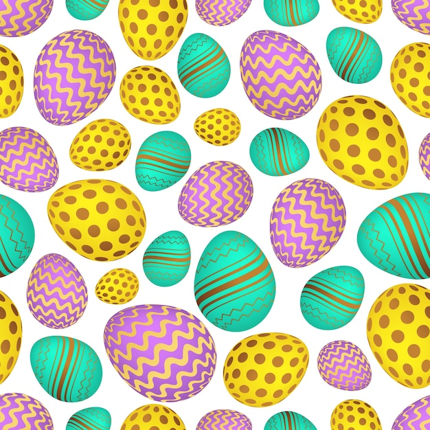 Patrón sin fisuras con coloridos huevos de Pascua ilustración vectorial
