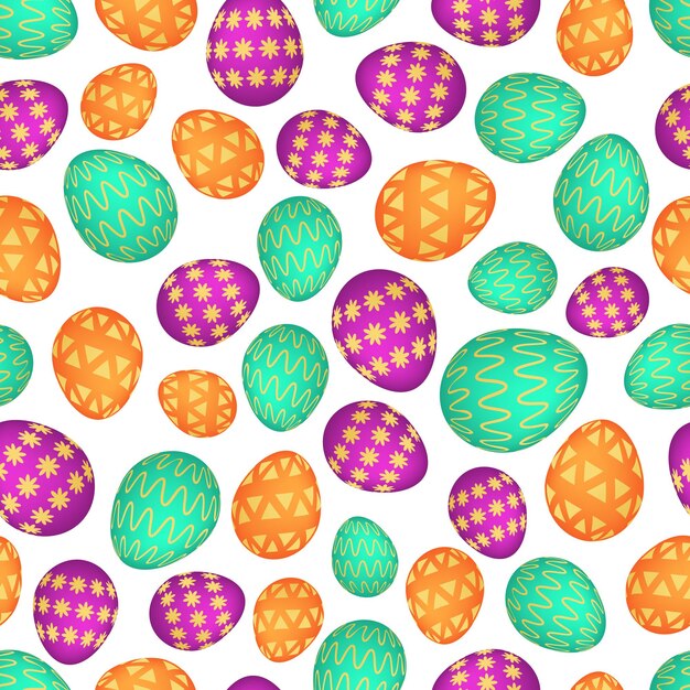 Patrón sin fisuras con coloridos huevos de Pascua ilustración vectorial