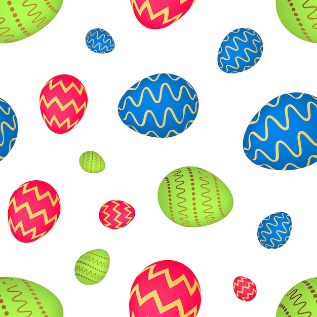 Patrón sin fisuras con coloridos huevos de Pascua ilustración vectorial