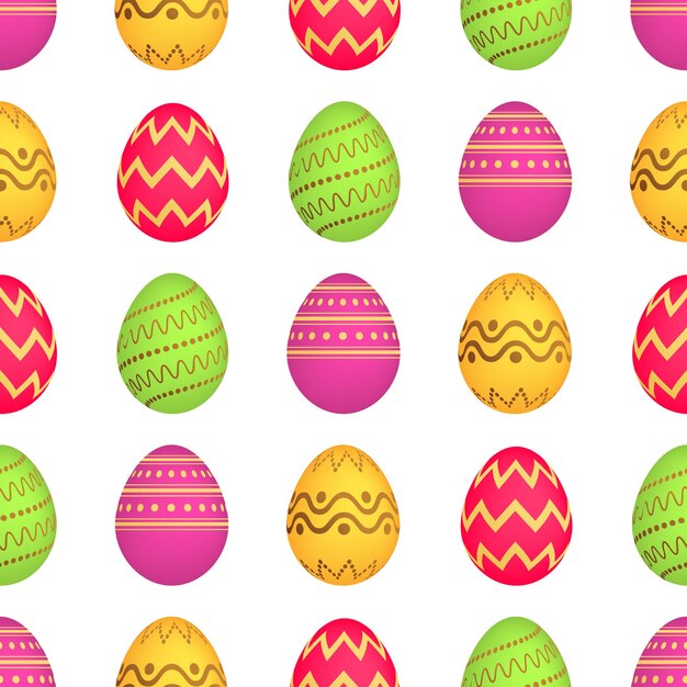 Patrón sin fisuras con coloridos huevos de pascua ilustración vectorial