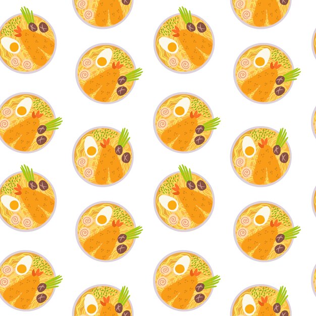 Patrón sin fisuras con comida japonesa asiática