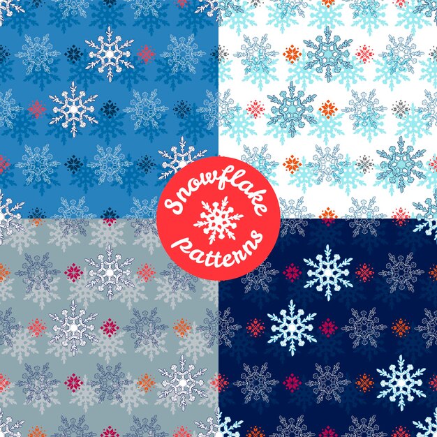 Patrón sin fisuras de copo de nieve Patrón de Navidad de invierno Ilustración vectorial