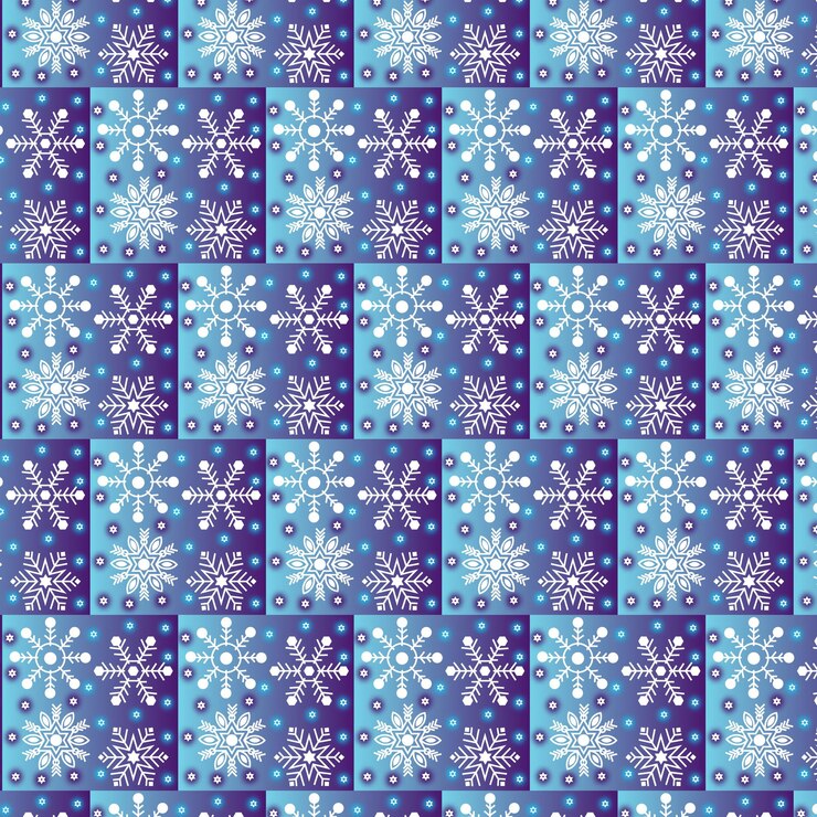 Patrón sin fisuras con copos de nieve sobre un fondo morado. ilustración de stock