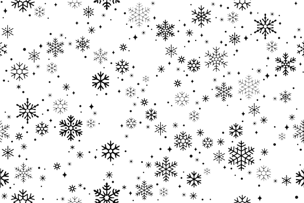 Patrón sin fisuras con copos de nieve vector fondo rectangular