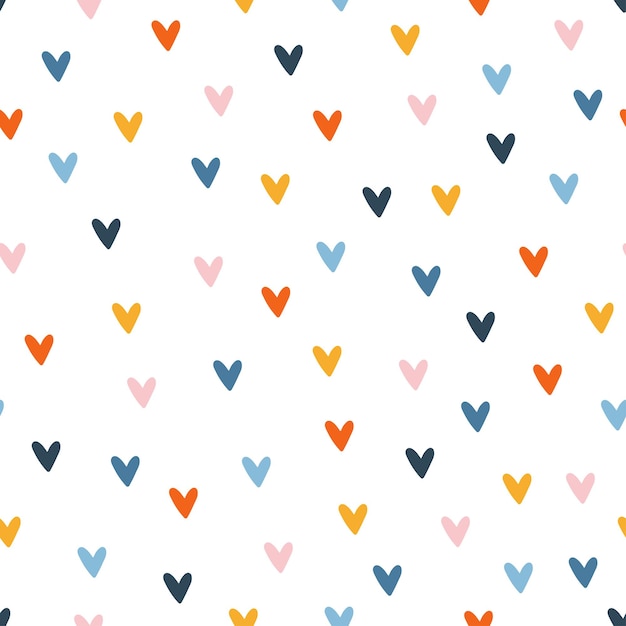 Patrón sin fisuras con corazones de colores