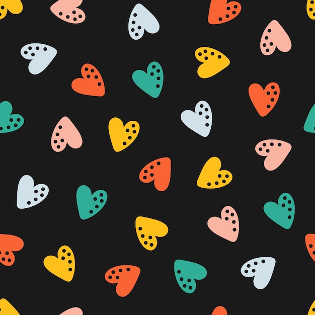 Patrón sin fisuras con corazones de colores