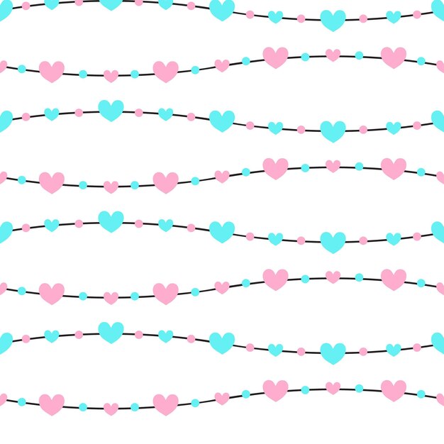 Patrón sin fisuras con corazones ilustración vectorial
