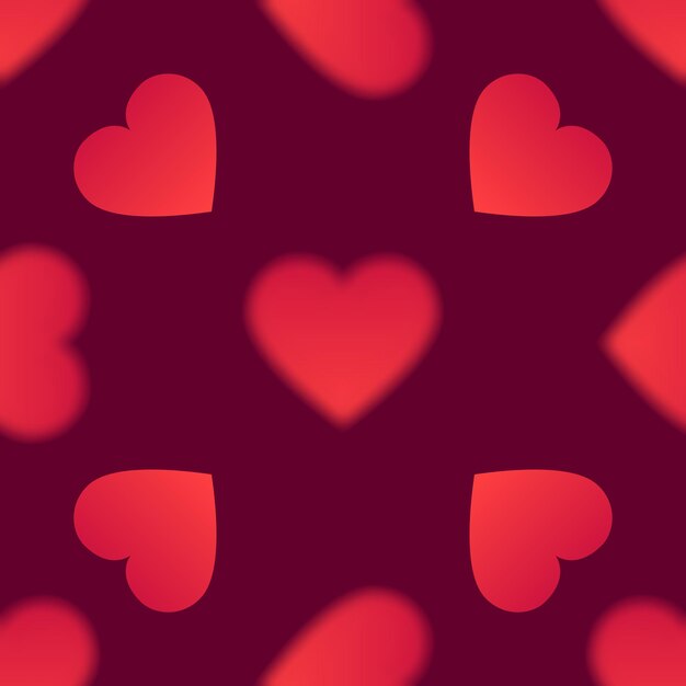Patrón sin fisuras con corazones rojos