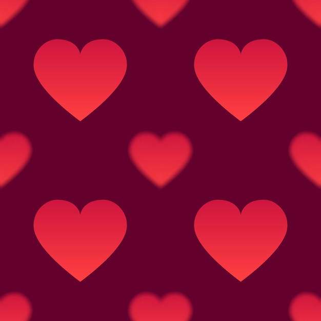 Patrón sin fisuras con corazones rojos
