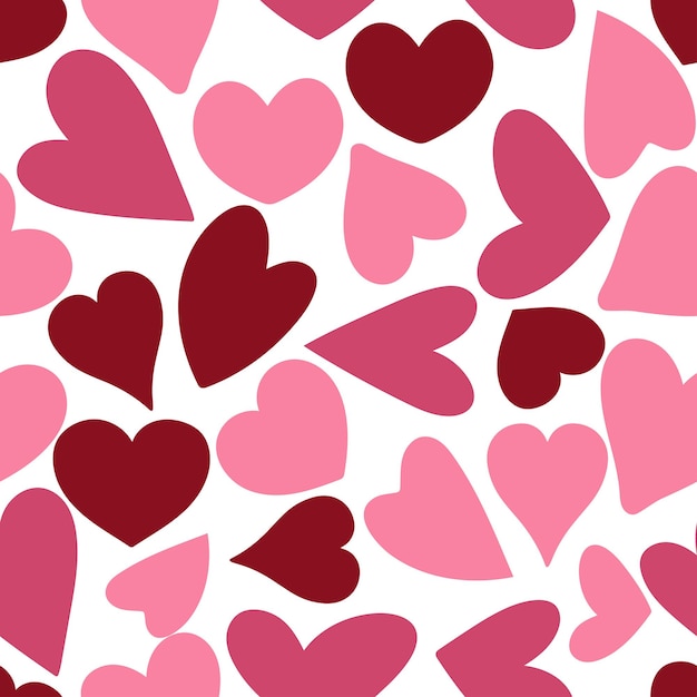 Patrón sin fisuras de corazones románticos. Fondo de San Valentín con corazones. Impresión de amor