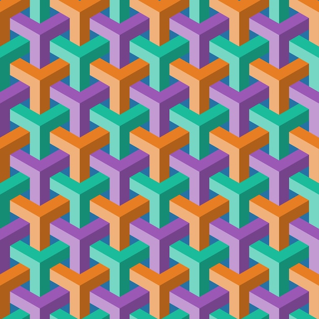 Patrón sin fisuras de cubo de color abstracto