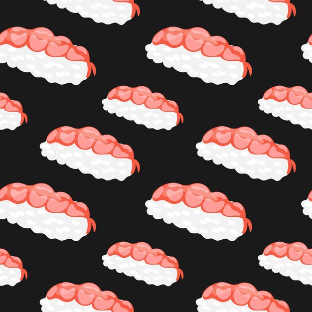 Patrón sin fisuras con delicioso sushi